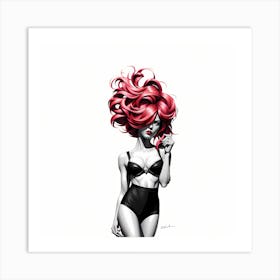 women with Sexy Redhead Art Print