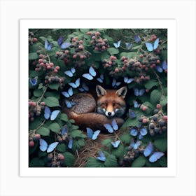 Fox In The Nest Art Print
