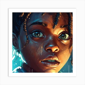 Girl With Dreadlocks 1 Art Print