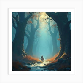 Man In A Forest Art Print