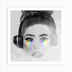 Rainbows And Headphones Art Print