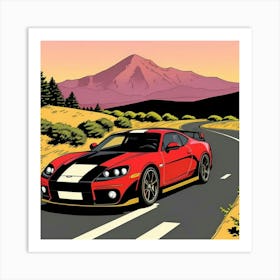 Front Profile of a Streamlined Sports Vehicle Art Print