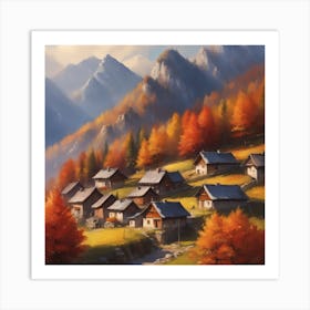 Autumn Village 6 Art Print