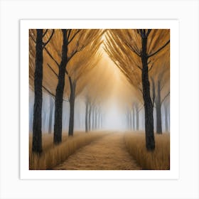 Foggy Path Art Print