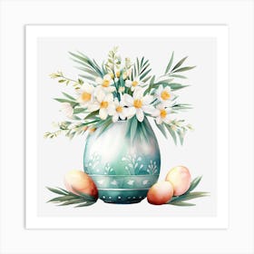 Easter Flowers In A Vase 2 Art Print