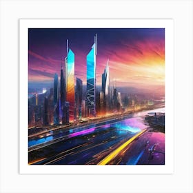 Futuristic Cityscape 122 Art Print