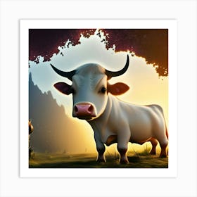 Cows In A Field Art Print