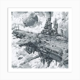 Futuristic Spaceship Art Print