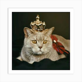 Cat With A Crown Art Print