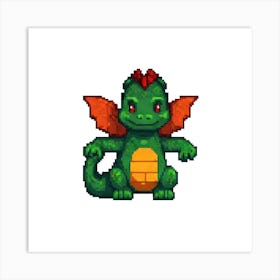 Dragon Pixel Art Art Print