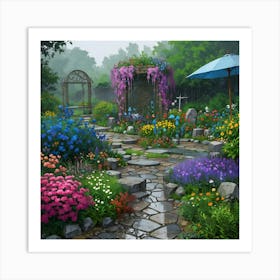 Garden Of Flowers 1 Art Print