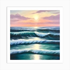 Sunset At The Beach 32 Art Print