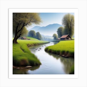 River In The Countryside 5 Art Print