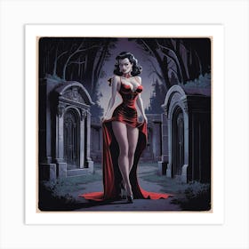 Lady in Dark Realm 2 Art Print