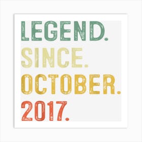 Legend Since October 2017 5th Birthday Gifts 5 Years Old Art Print