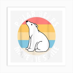 Smile Polar Bears Cute Wildlife Animal Nature Art Print