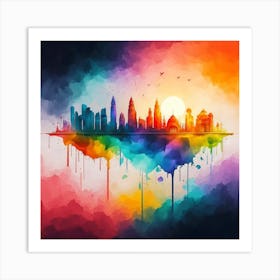 Malaysia City Skyline Art Print