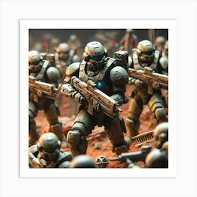 A Detailed Scene Depicting The Martian Legionnaires Art Print