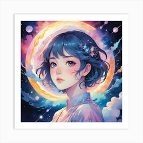 Anime Girl Art Print