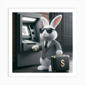 Bunny With Money Art Print