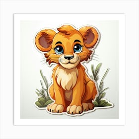 Lion Cub Sticker 4 Art Print