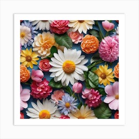 Flowers Wallpaper Art Print