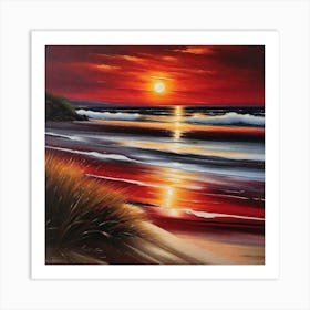 Sunset On The Beach 485 Art Print