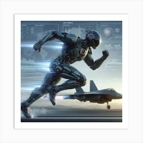 Futuristic Robot 80 Art Print