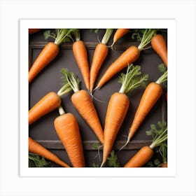 Carrots On A Black Background 2 Art Print