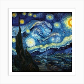 The Starry Night, Vincent Van Gogh 3 Art Print