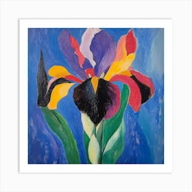 Irises in Matisse Style 1 Art Print