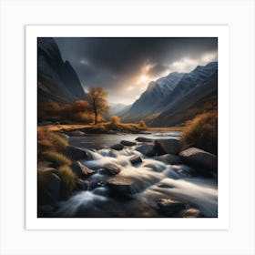 River In The Mountains 21 Art Print