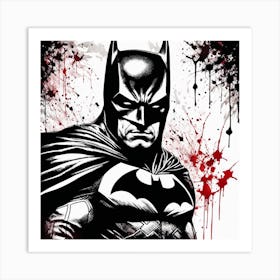 Batman Portrait Ink Painting (39) Art Print