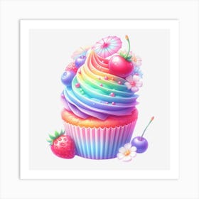 Rainbow Cupcake 6 Art Print