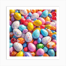 Easter Eggs Background Art Print