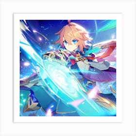 Girl Holding A Sword Art Print