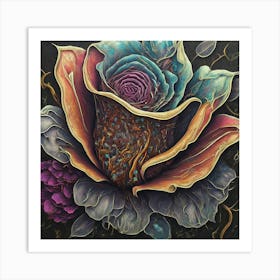 Psychedelic Rose Art Print