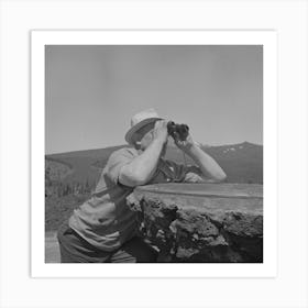 Lane County, Oregon, Tourist At The Dee Wright Observation Point By Russell Lee Art Print