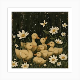 Ducklings Fairycore Painting 5 Art Print