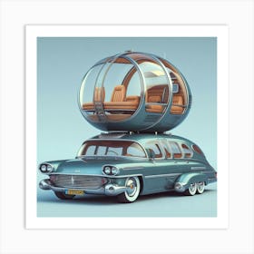 Car On Top Of A Globe Art Print