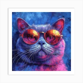 Cat With Sunglasses 1 Art Print