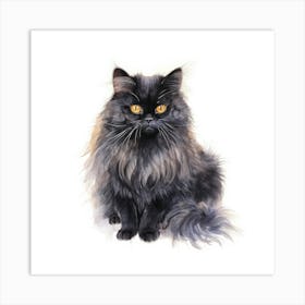 Black Persian Cat Portrait 3 Art Print