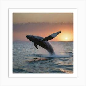 Humpback Whale Leaping 5 Art Print