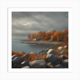 Autumn On The Shore Art Print