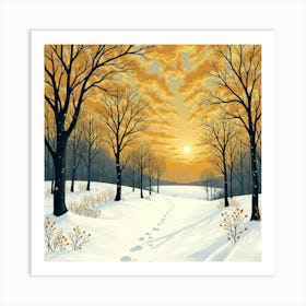 Snowy Path Art Print