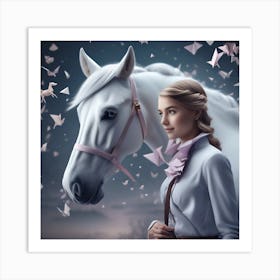 Girl With A Horse 4 Art Print