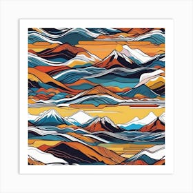 Abstract Mountains Art Print