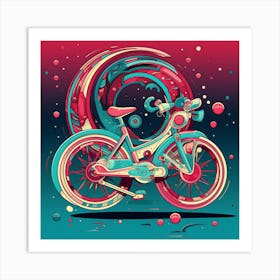 Psychedelic Bike 1 Art Print