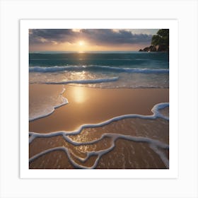 Sunset On The Beach Art Print