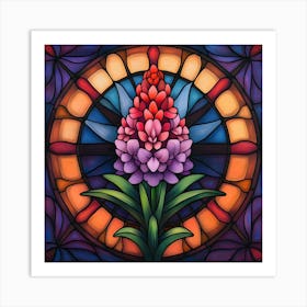 Flowers Stained Glass Sublimation 15 Art Print